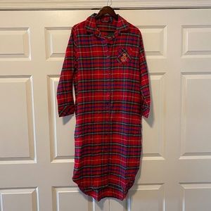 Ralph Lauren Plaid Brushed Twill Maxi Sleep Shirt